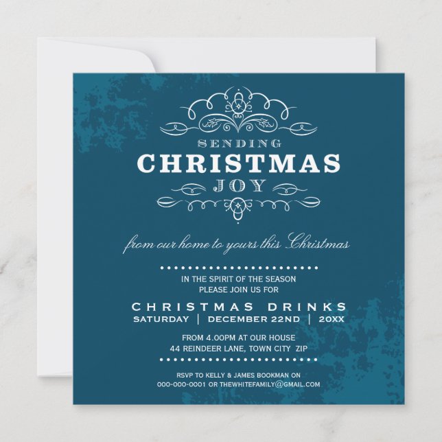 NOËL INVITATION DU PARTI :: envoyer la joie de Noë (Devant)