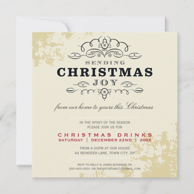 NOËL INVITATION DU PARTI :: envoyer la joie de noë (Devant)