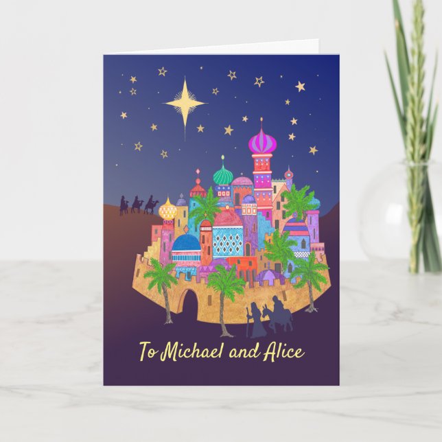 Noël Joie Bethlehem à personnaliser la carte (Devant)