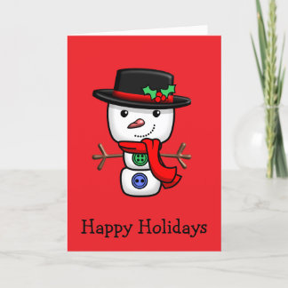 Noël Jolly Snowman Carte de vacances pliée