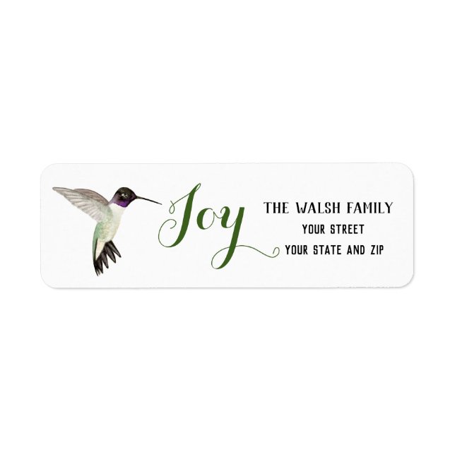 Noël Joy Colibri à manne noire (Devant)