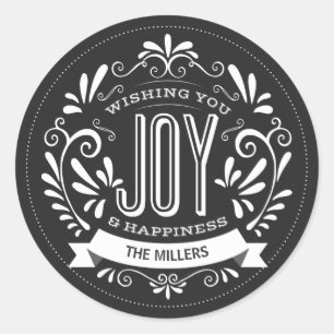 NOËL JOY JOY ROUND CHALKBOARD STICKERS