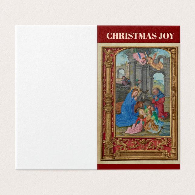 Noël Joy Nativité Carte pliée (Outside Unfolded)