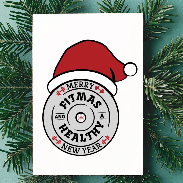 Noël Joyeux Fitmas et la carte de Nouvel An Healty (Créateur téléchargé)