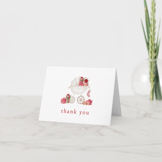 Noël Joyeux petit Baby shower Carte de remerciemen (Devant)