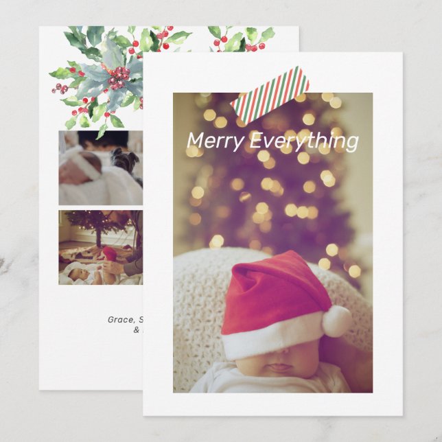 Noël Joyeux tout Photo Carte personnalisée (Devant / Derrière)