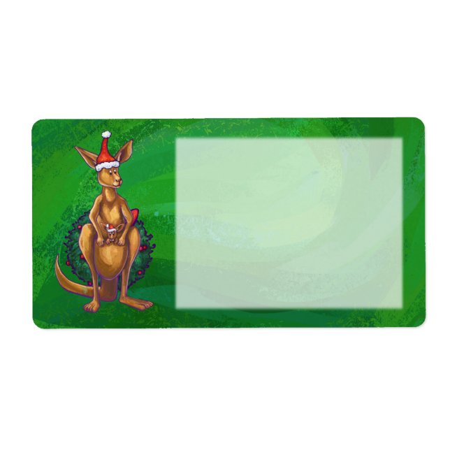 Noël Kangaroo sur le dos vert peint (Devant)