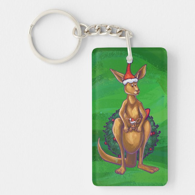 Noël Kangaroo sur le dos vert peint (Devant)