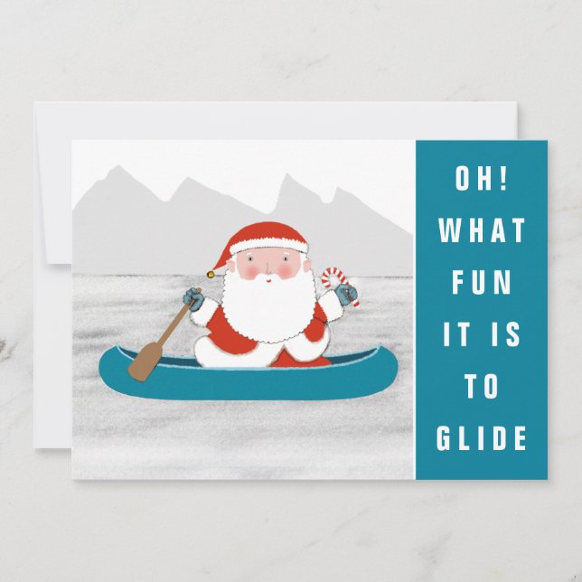 Noël Kayaking Camping Cartes de fin de année (Devant)