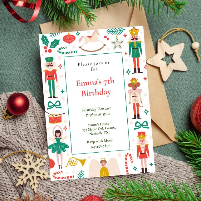 Noël Le Casse-Noisette Anniversaire Invitation (Créateur téléchargé)