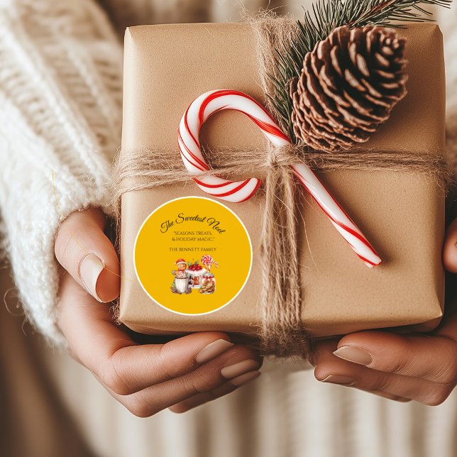 Noel le plus doux Autocollant de Noël élégant (Créateur téléchargé)