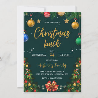 Noël Lunch Invitations Brunch de Noël