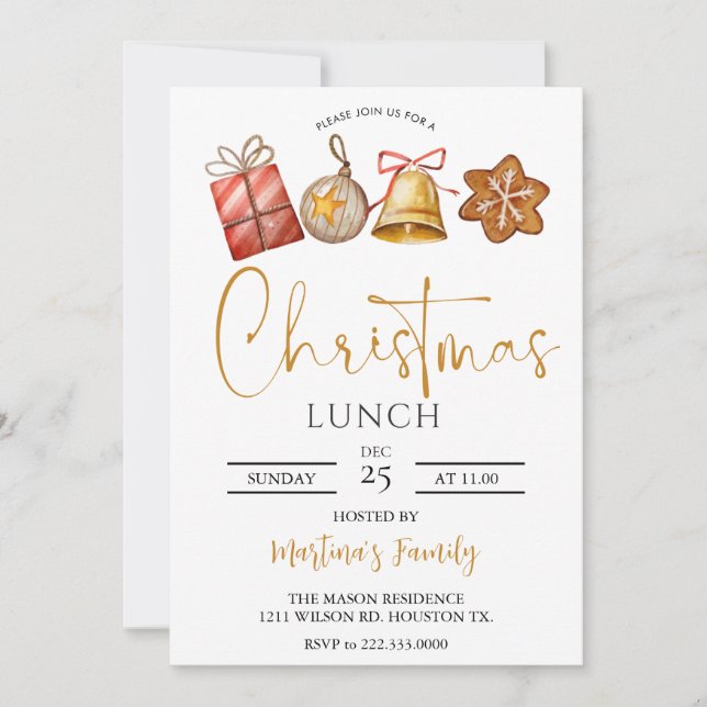 Noël Lunch Invitations Brunch de Noël (Devant)