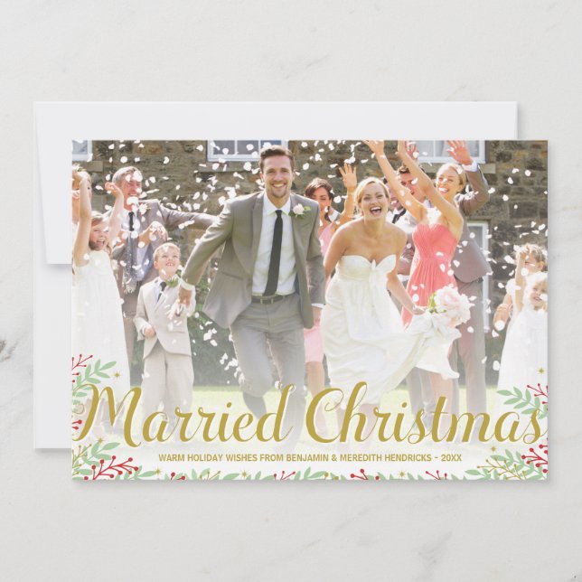 Noël marié | Carte photo de vacances pour les jeun (Devant)