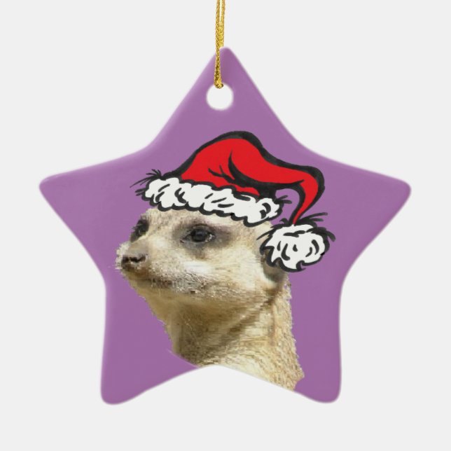 Noël Meerkat personnalisable ornement Star (Devant)