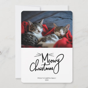 Noël Meowy Funny Chat - Carte photo de Noël