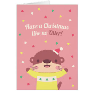 Noël mignon Comme Pas De Pun D'Otter Carte de voeu