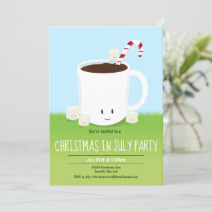 Noël mignon en juillet Fête Invitation