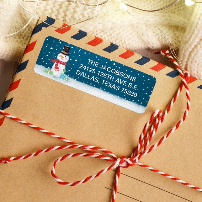 Noël mignon Étiquette de adresse Snowman (Créateur téléchargé)