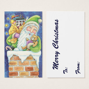 Noël mignon, Père Noël à Chimney avec jouets