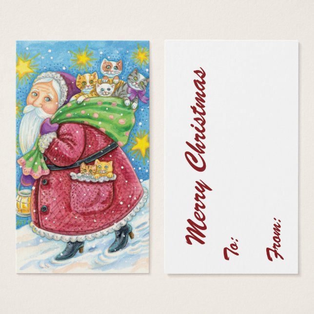 Noël mignon, Père Noël avec chatons et chats ! (Devant & derrière)