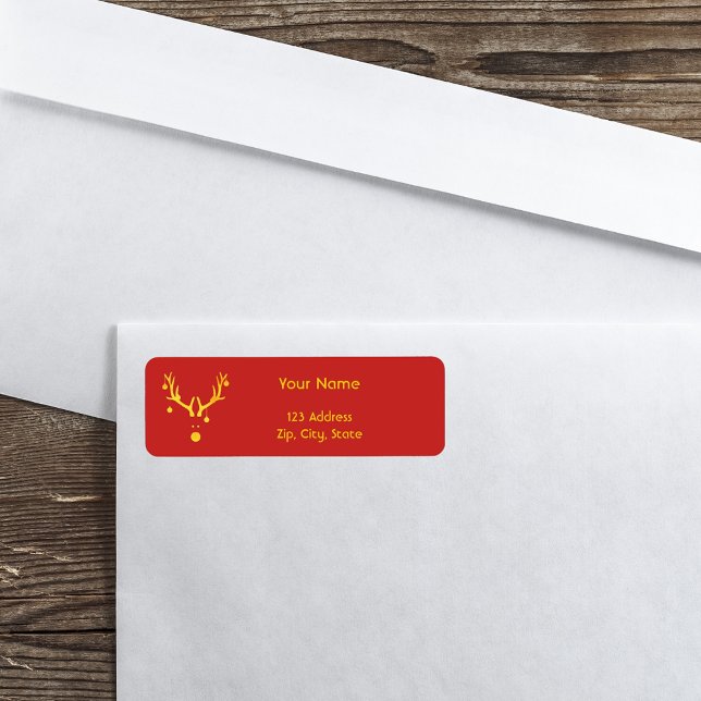 Noël minimaliste renne moderne or rouge rouge (Créateur téléchargé)