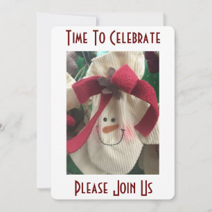 NOËL MITTEN SNOWMAN PARTI INVITATION