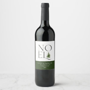 Noel modern typography business Christmas Holiday Wine Label