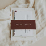 NOEL Modern Winter Burgundy Christmas Wedding Invitation Belly Band<br><div class="desc">This wedding invitation belly band features an elegant muted burgundy colouring and modern minimalist layout. Use this belly band for your rustic winter or Christmas holidy wedding or event. It pairs perfectly with anything from the rustic pine NOEL Collection.</div>