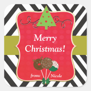 Noël Moderne Arbre & Pops de Gâteau Autocollants