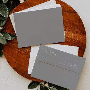 Noël moderne   Enveloppe carte argent