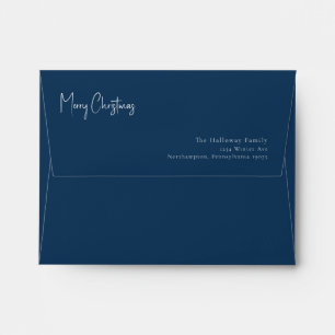 Noël moderne   Enveloppe carte bleue