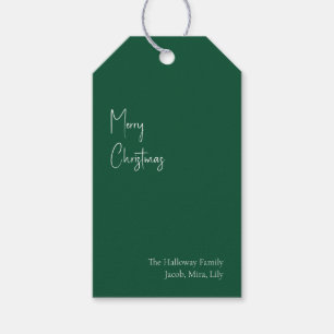 Noël moderne Étiquettes Cadeau familial vert