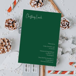 Noël moderne   Invitation à déjeuner vert