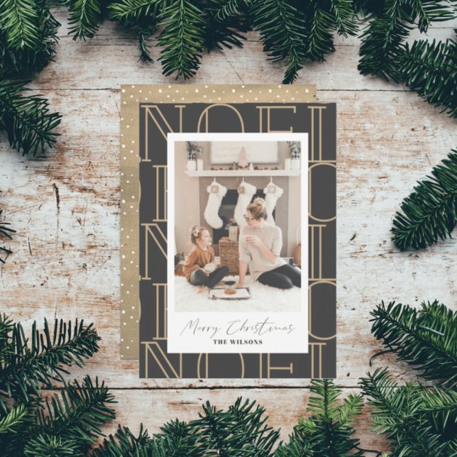 NOEL moderne Motif Noël Carte photo de vacances (Créateur téléchargé)