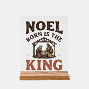 Noël Né Est le Roi Nativité Vintage Noël