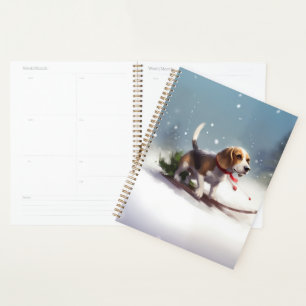 Noël neige hiver Beagle