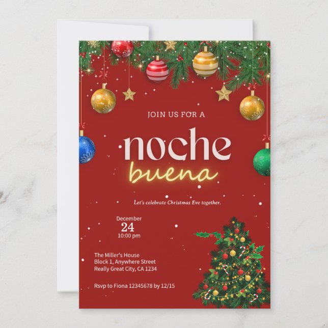 Noël Noche Buena Invitation Pasko Philippines (Devant)