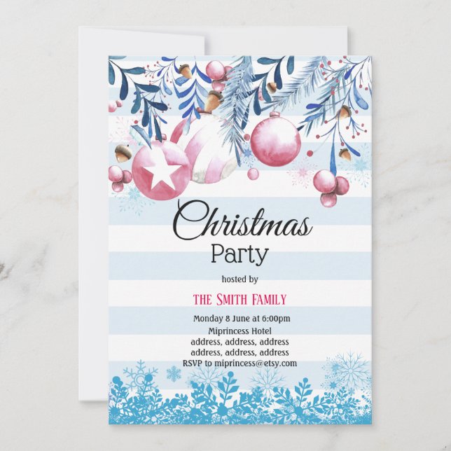 Noël, Noël, Noël, invitation de fête (Devant)