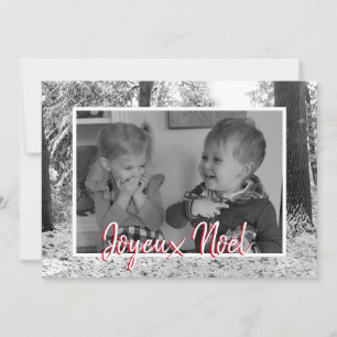 Noël noir et blanc Carte photo Joyeux Noël