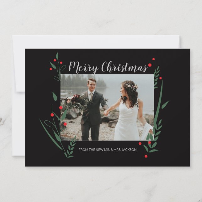 "Noel nouveau marié" Carte de Noël personnalisée d (Devant)