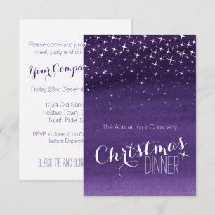 Noël nuit ciel étoiles fête invitation violet