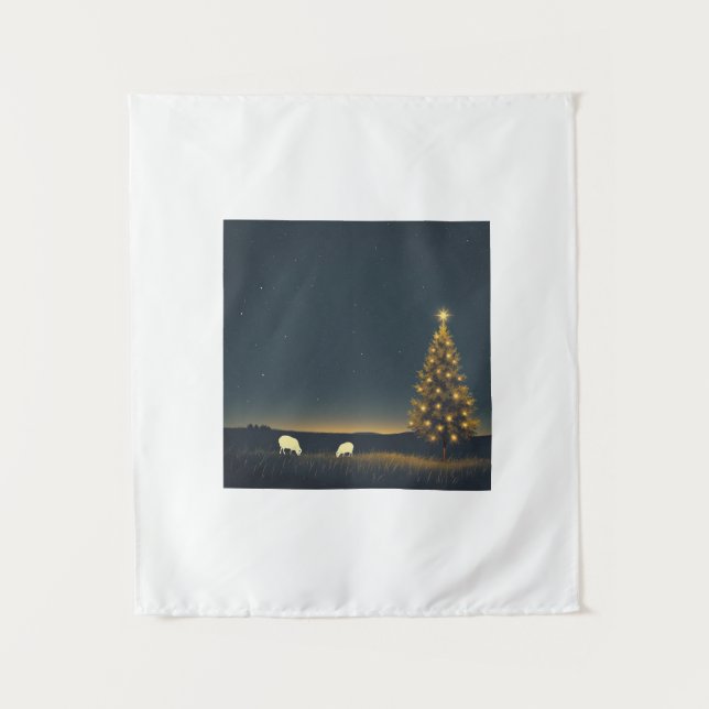 noël nuit d'hiver Tapisserie (Devant)