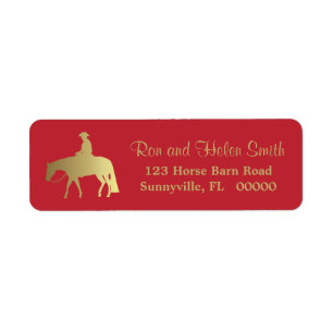 Noël occidental d'or de rouge de cheval de plaisi