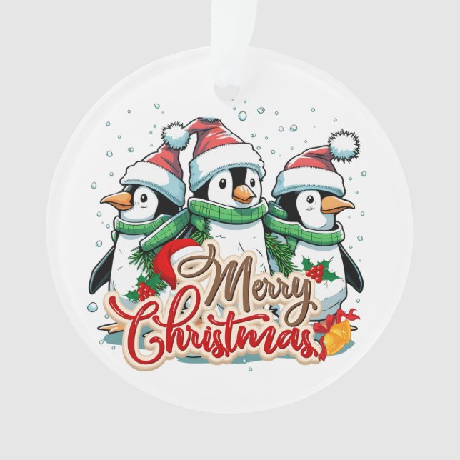Noël, ornements avec pingouins 05 (devant)
