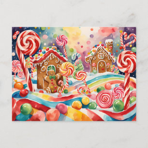 Noël pain d'épices maisons carte postale