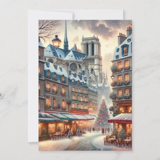 Noël parisien classique - Carte de vacances (Devant)
