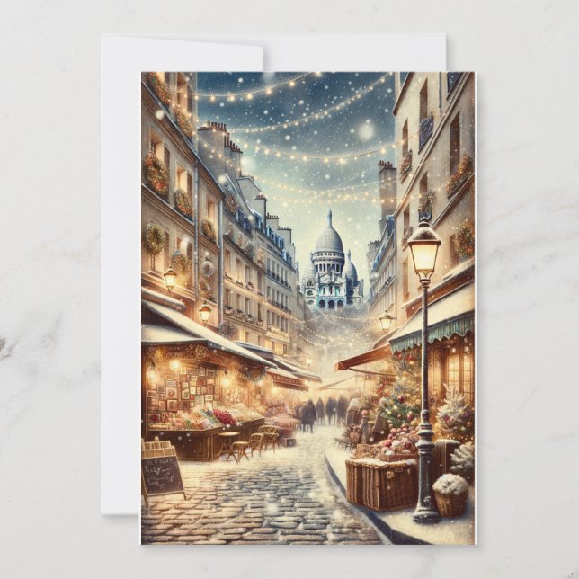 Noël parisien classique - Carte de vacances (Devant)