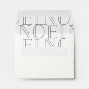 NOEL Pattern Christmas Tree White & Grey Envelope