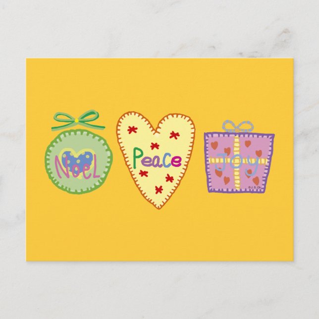 Noel Peace Joy Holiday Postcard (Front)